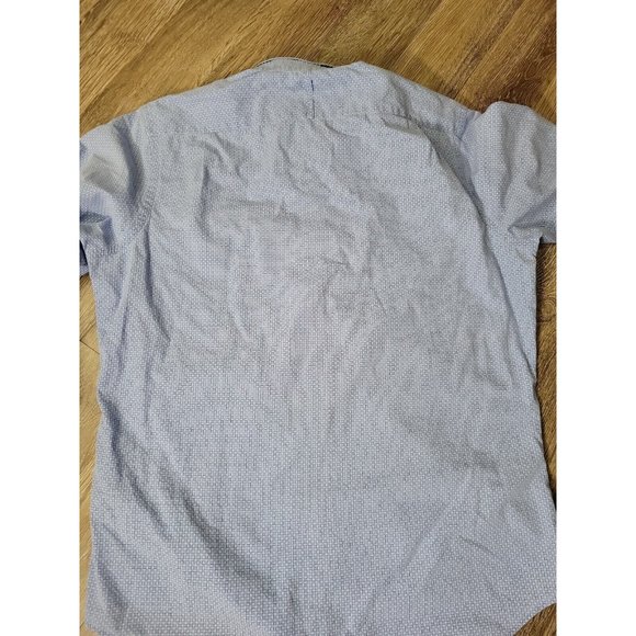 Banana Republic Soft Wash Slim Fit Men's M Blue Geometric Casual Button Shirt LS - Picture 10 of 10